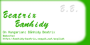 beatrix banhidy business card